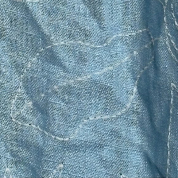 Never A Wallflower Light Blue Embroidered Puff Sleeve Peasant Top Women’s XS - Picture 3 of 6